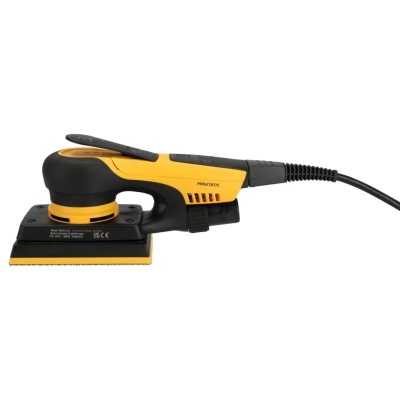 Lixadora elétrica Mirka DEOS amarela e preta com cabo