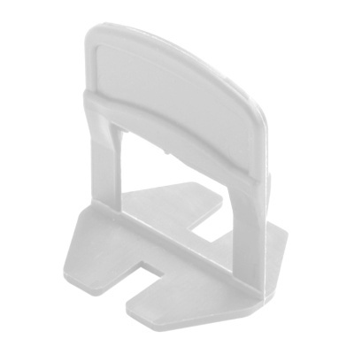 Peça de plástico branca com duas partes planas unidas por colunas verticais