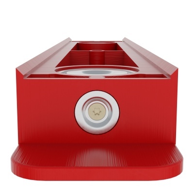 Nível de bolha vermelho com bolha de ar