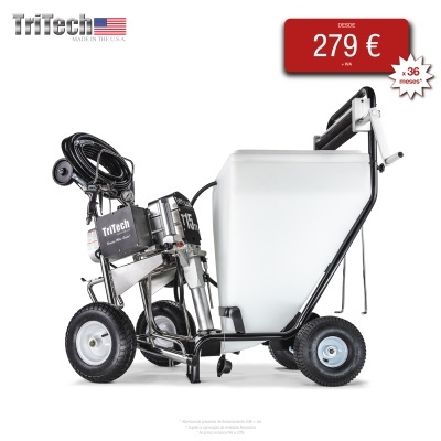 Máquina de pintura TriTech com tanque branco, rodas e mangueiras pretas, preço 279 €