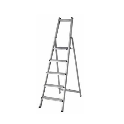 Escada doméstica em alumínio com cinco degraus