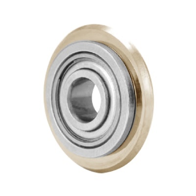 rolamento circular metálico prateado e dourado