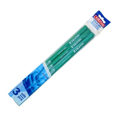 Conjunto de 3 lápis de cor verdes COLORTONE em embalagem plástica