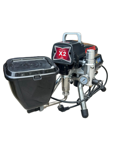 Máquina de pintura elétrica ARLESSPRO X2 com balde preto e estrutura metálica