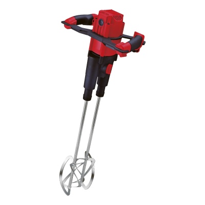 Misturador elétrico vermelho e preto com hastes metálicas para mistura