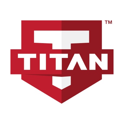 Logotipo TITAN em escudo vermelho com fundo branco