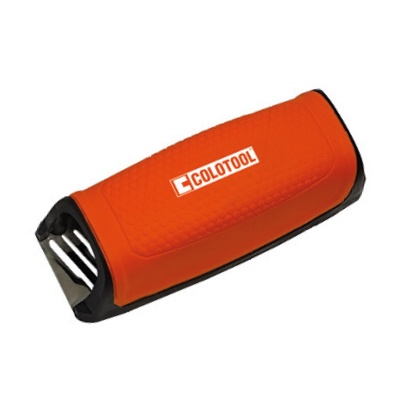 Afiador de facas COLOTOOL laranja e preto com lâminas de aço