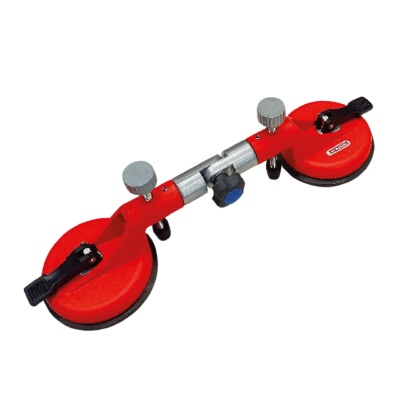 Dispositivo de aspiração com ventosas vermelhas e estrutura metálica prateada