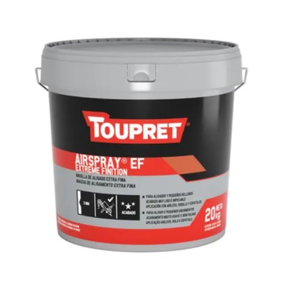 Balde de tinta cinza e preto com rótulo TOUPRET AIRSPRAY EF