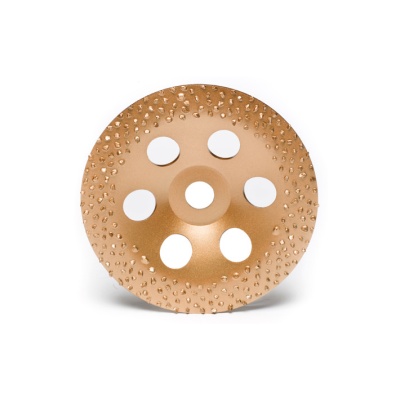 Disco de corte metálico dourado com furos