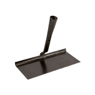 Colher de pedreiro metálica preta com cabo tubular oco