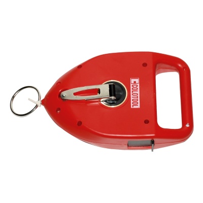 Trena vermelha com pega e gancho metálico