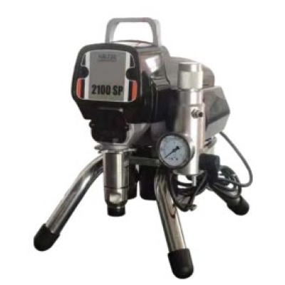 Bomba de pintura metálica com manómetro e pernas metálicas