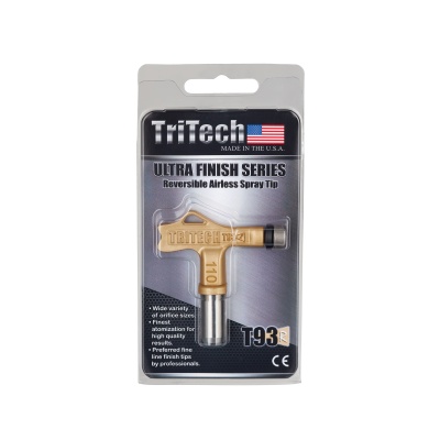 Aplicador spray TriTech Ultra Finish Series T93 dourado em embalagem