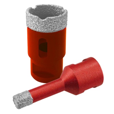 Brocas diamantadas vermelhas com revestimento cinza