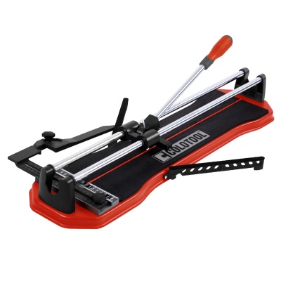 Cortador de azulejos vermelho e preto com punho vermelho e marca TOOLTOOL