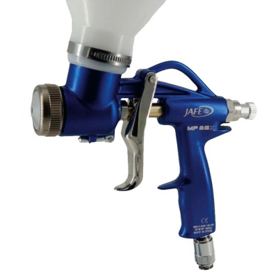 Pistola de pintura azul JAFE MP 80 com reservatório branco
