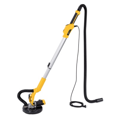 Lixadora elétrica amarela com cabo e mangueira preta