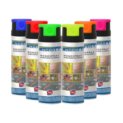 Latas de spray marcadores de obra NOGOSPRAY com tampas coloridas variadas