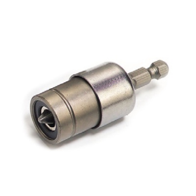 Adaptador de soquete em metal prateado com ponta sextavada