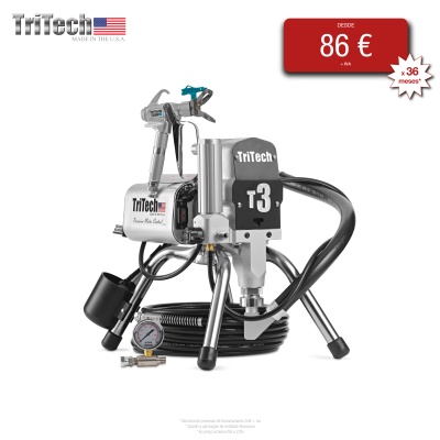 Máquina de pintura TriTech t3 com pistola de spray e mangueira enrolada