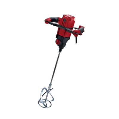 Misturador elétrico de pintura e argamassa vermelho e preto com haste metálica