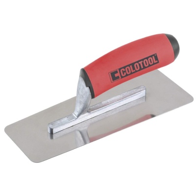 Desempenadeira metálica com punho vermelho e preto COLOTOOL