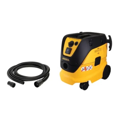 aspirador industrial amarelo e preto com mangueira preta