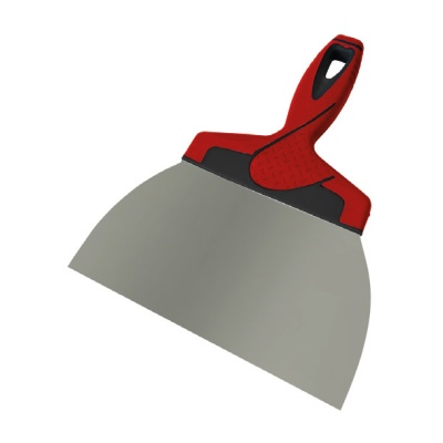 Espátula metálica com pega vermelha e preta