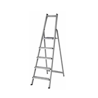 Escada doméstica em alumínio com cinco degraus