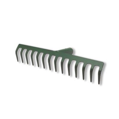 Ancinho de jardim verde de plástico com 14 dentes