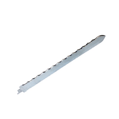 Lâmina de serra tico-tico metálica prateada com dentes afiados