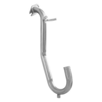 Tubo metálico curvado prateado para escapamento automotivo