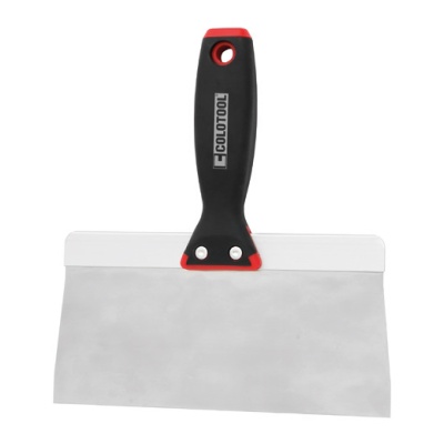 Espátula metálica larga com pega preta e vermelha COLD TOOL