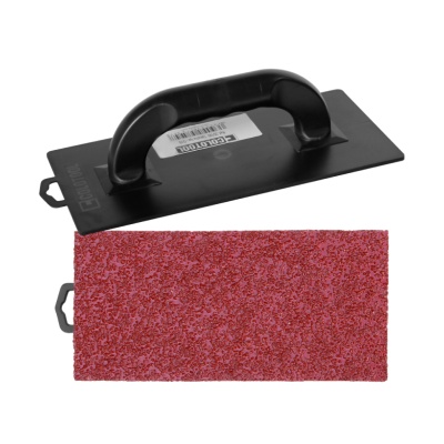 Esponja abrasiva vermelha com pega preta para uso manual