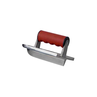 Ferramenta com punho vermelho e base metálica para desbaste