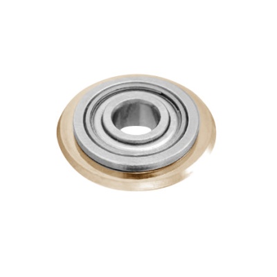 Rolamento metálico circular com anel dourado