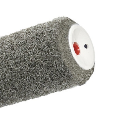 Rolo de pintura texturizado cinzento com extremidade branca