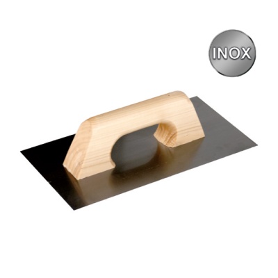 Plaina de aço inox com pega de madeira clara