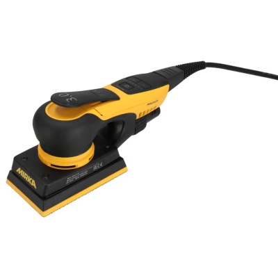 Lixadora elétrica Mirka amarela e preta com cabo