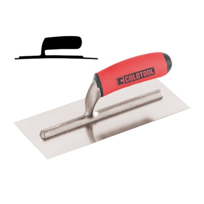 Pá de acabamento para reboco metálica com cabo vermelho e preto COLOTOOL