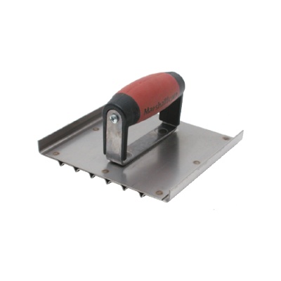 Espátula de aço inoxidável com pega vermelha e preta