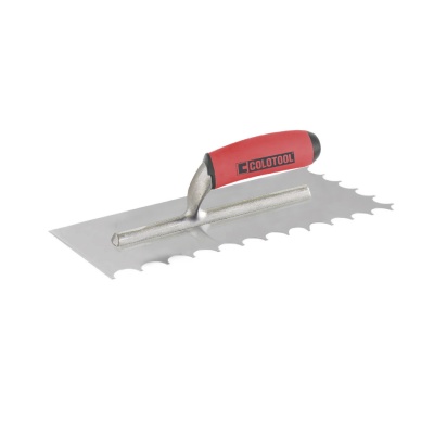 Espátula dentada COLOTOOL com cabo vermelho e preto