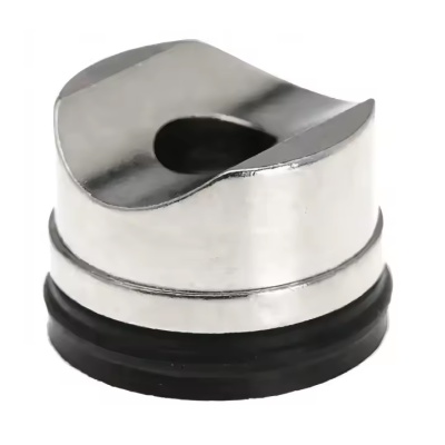 Tapete de casa de banho redondo em aço inoxidável com base de borracha preta