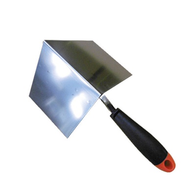 Espátula de cozinha com cabo preto e vermelho e lâmina em aço inox