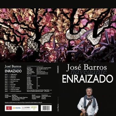Capa do livro 'José Barros Enraizado' com imagem artística e foto do autor