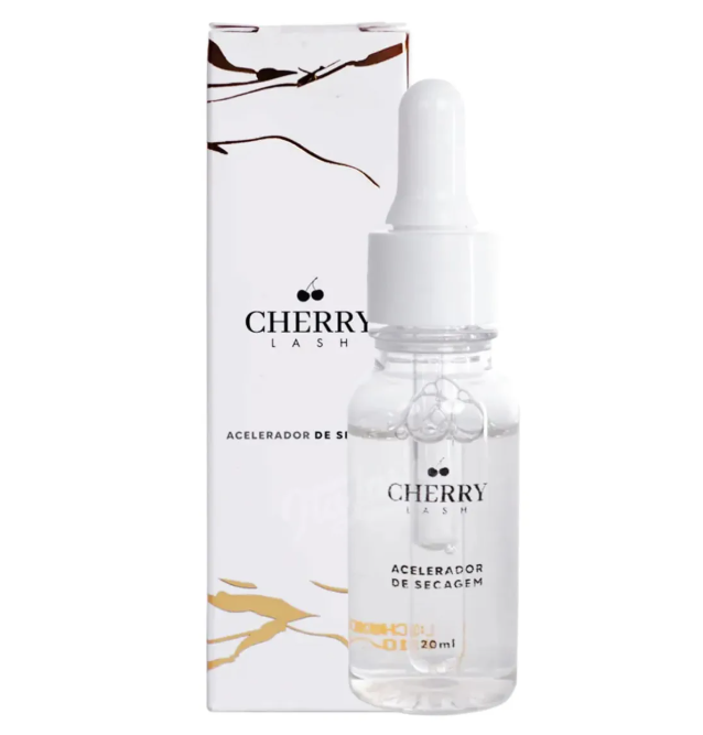 Frasco de acelerador de secagem Cherry Lash com conta-gotas e caixa