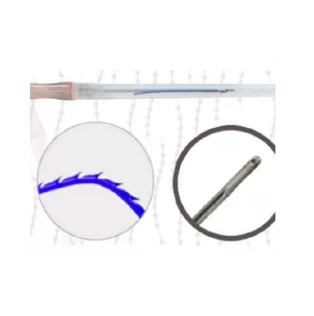 Pincel fino branco com detalhes ampliados em círculo