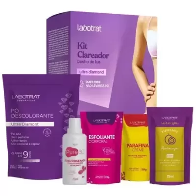 Kit Clareador Labotrat com 5 produtos em embalagens variadas coloridas