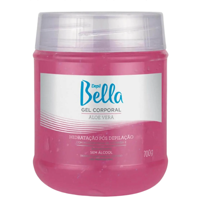 Pote de gel corporal Depil Bella aloe vera rosa